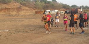 Mum around the start and baton exchange point
